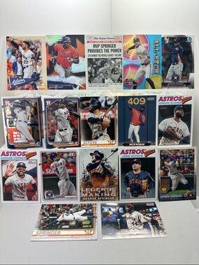 George Springer/Yordan Alvarez/Jose Altuve/Carlos Correa Astros lot of 17